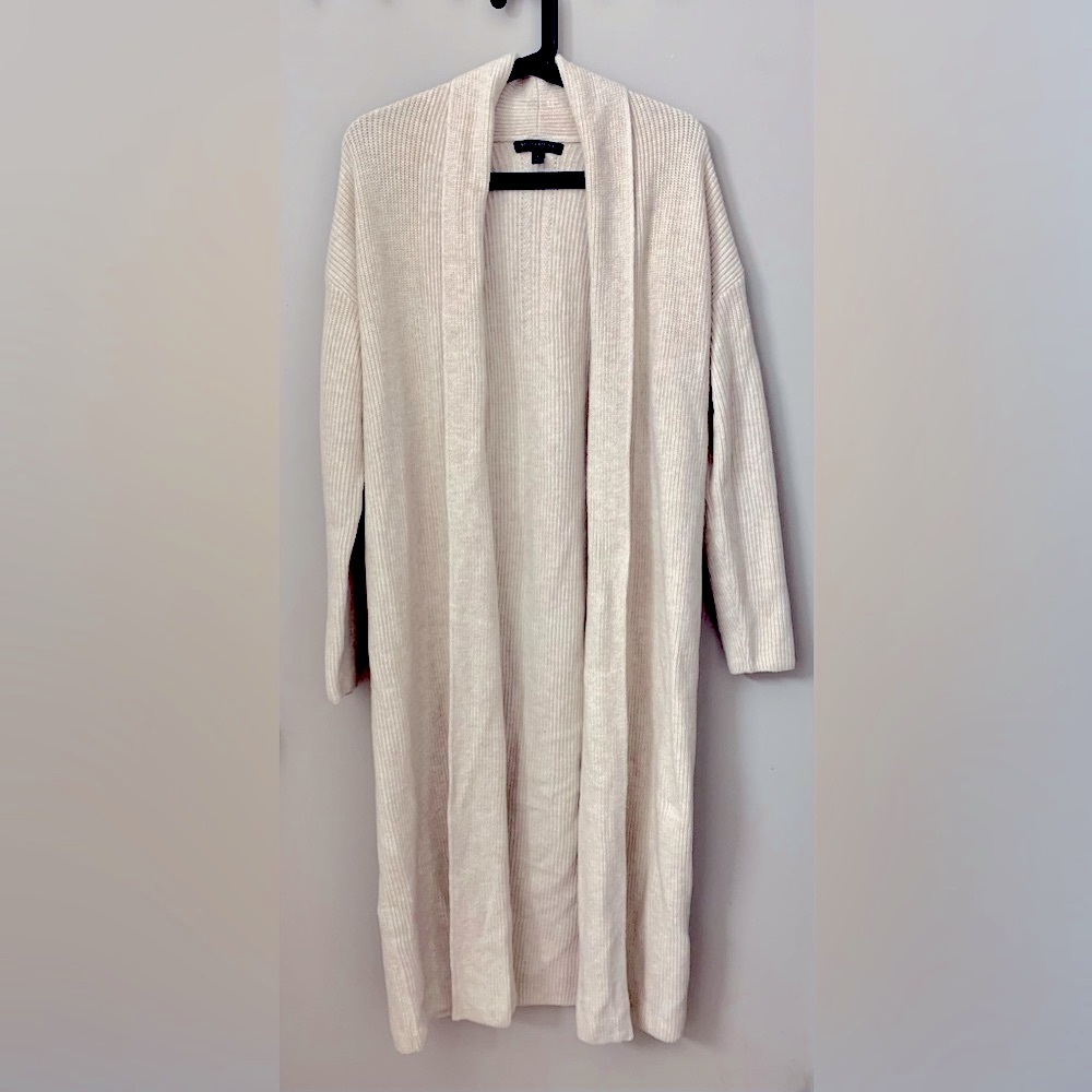 Banana Republic Maxi Ribbed Duster in Oatmeal